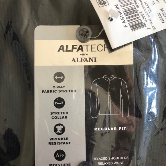 Alfani Black BIG button down shirt for men - Picture 2 of 6